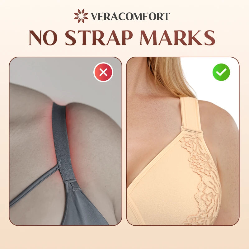 Veracomfort Velcro Front-Wrap & Straps Adaptive Comfort Bra