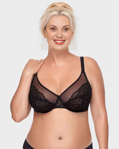 Full Coverage Lace Minimizer Bra - Petal